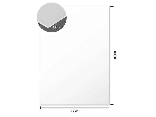 Foamboard Kangaro wit 70x100cm 3 mm dik, 15 stuks 2 dubbelzijdig mat papier