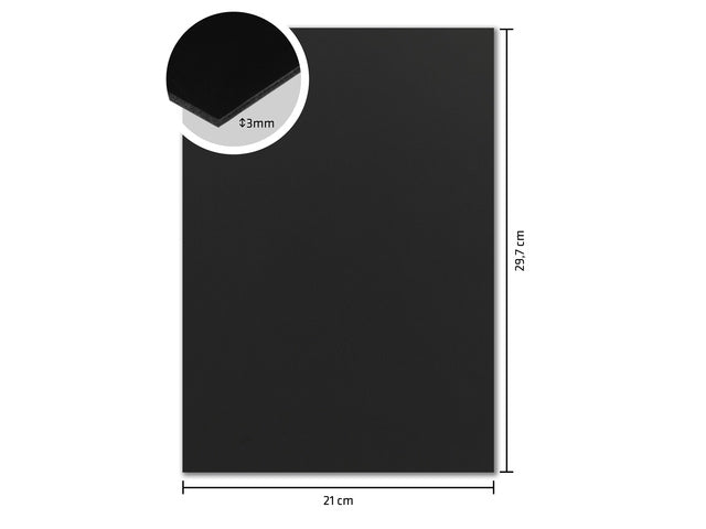 Foamboard Kangaro zwart A4 3 mm dik, 30 stuks 2 dubbelzijdig mat papier