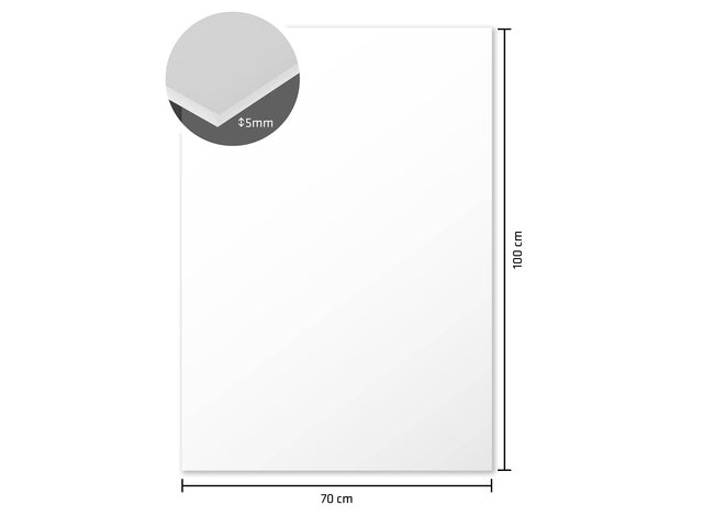 Foamboard Kangaro wit 70x100cm 5 mm dik, 10 stuks 2 dubbelzijdig mat papier