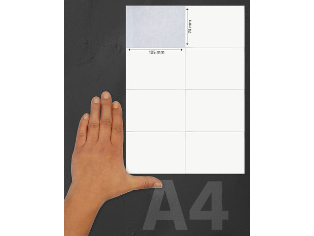 Etiket Kangaro ILK 105x74mm, doos à 100 vel, 8 etiketten per A4 vel