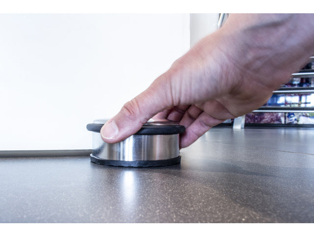 Türstopper Kangaro aus Metall, Laag, Chrom, 1250 Gramm, Maße: Ø10x4,5cm Höhe