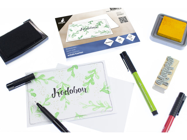 Enkele kaarten Kangaro 105x150mm 250grs wit 50 stuks