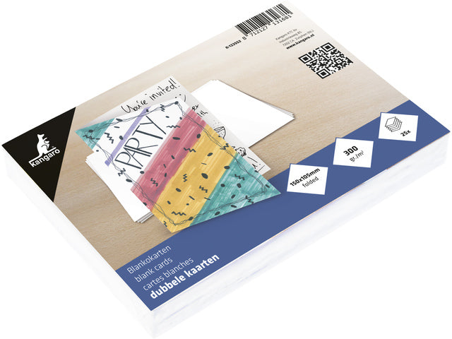 Doppelte Kangaro-Karte, 105 x 150 mm, 300 g, mit 25 Stück