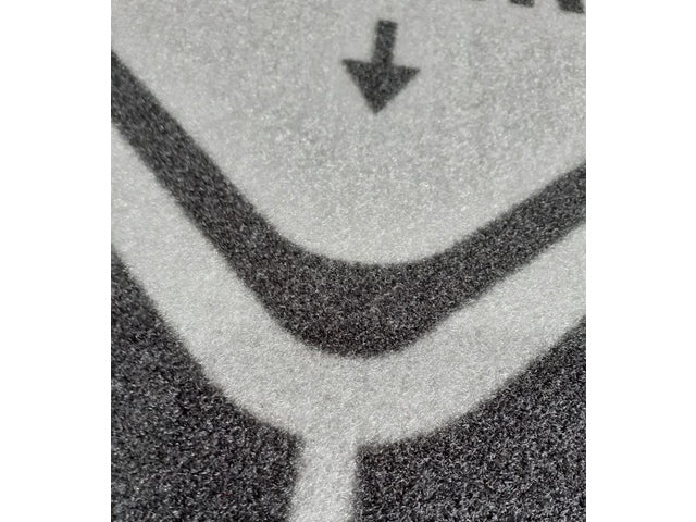 Türmatte Kangaro AFSTAND HOUDEN 90x150cm, Dicke 6 mm, Anthrazit mit weißem Text