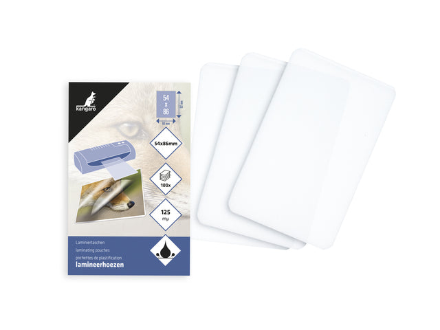 Lamineerhoes Kangaro creditcardformaat 54x86mm 125 micron pak a 100 stuks
