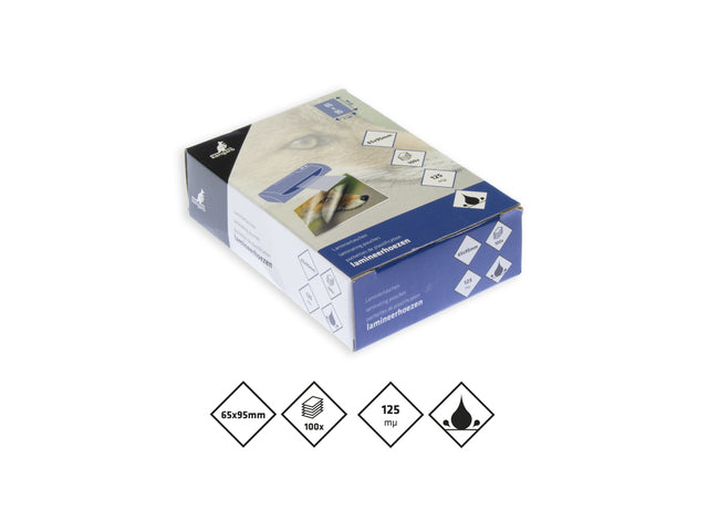 Laminierschuhe Kangaro 65 x 95 mm, 125 Mikron, Packung mit 100 Stück
