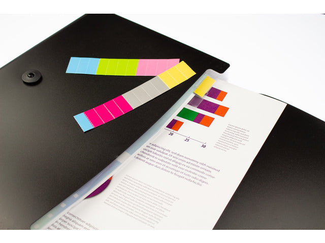 Documentenkaart Kangaro A4, 13 vakken, zwart, elastische sluiting