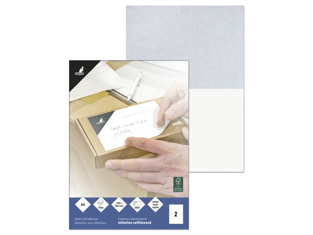 Etiket Kangaro ILK 210x148mm doos à 100 vel, 2 etiketten per A4 vel