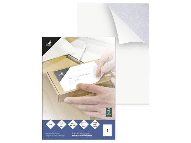 Etiket Kangaro ILK 210x297mm, doos à 100 vel, 1 etiket per A4 vel