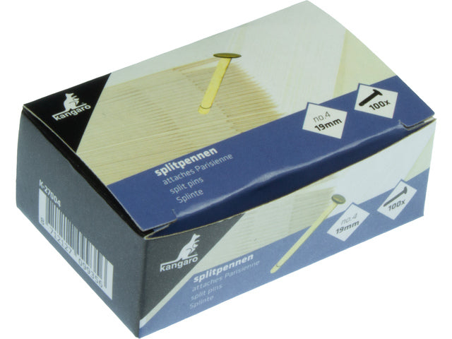 Splitpen nr.4 Kangaro 19mm verkocht, doos á 100 stuks