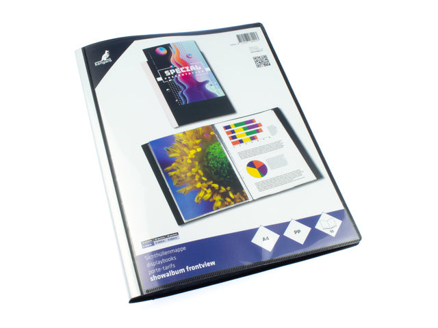 Showalbum Kangaro A4, PP, 10 Taschen, schwarz mit Innenseite