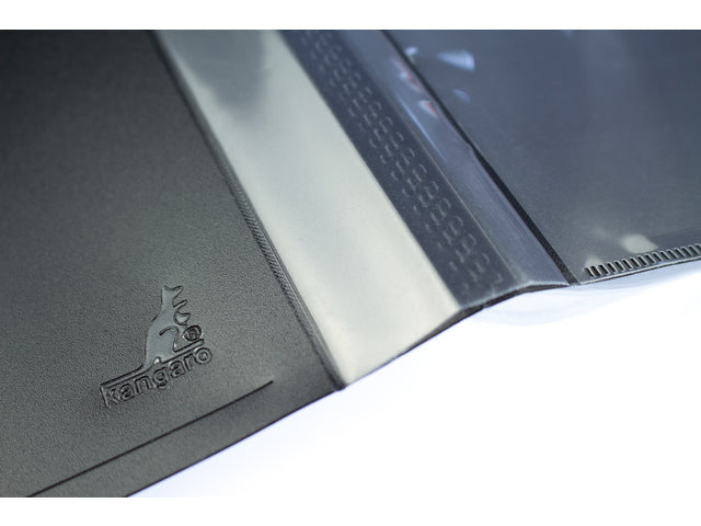 Showalbum Kangaro A5, PP 0.5mm, 20 tassen, zwart met insteektas op voorkant