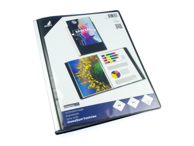 Showalbum Kangaro A4, PP, 30 Taschen, schwarz mit Innenseite