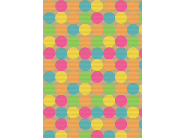 Toonbankrol Kangaro Kraft mit bunten Streifen, 30 cm, 60 Gramm, Papier, 250 Meter