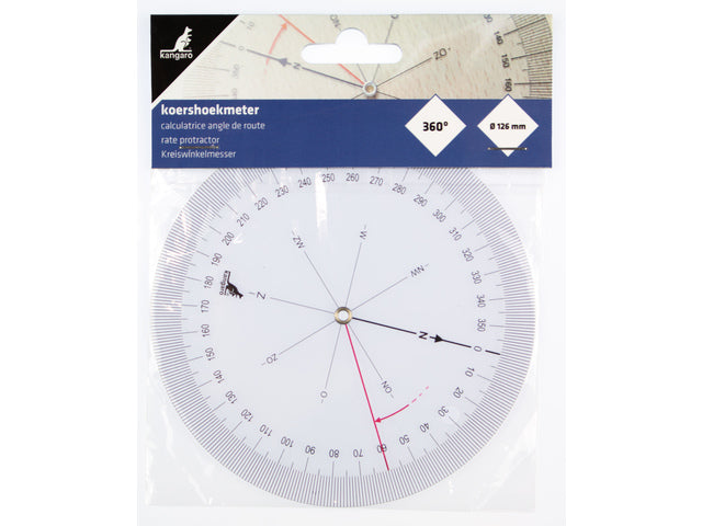 Koershoekmeter Kangaro kunststof transparant diam. 126 mm