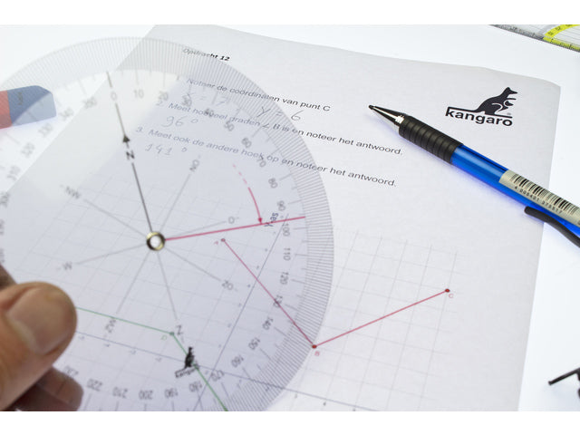Koershoekmeter Kangaro kunststof transparant diam. 126mm