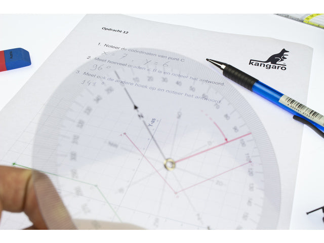 Koershoekmeter Kangaro kunststof transparant diam. 126mm