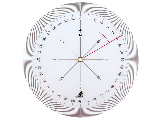 Koershoekmeter Kangaro kunststof transparant diam. 126 mm