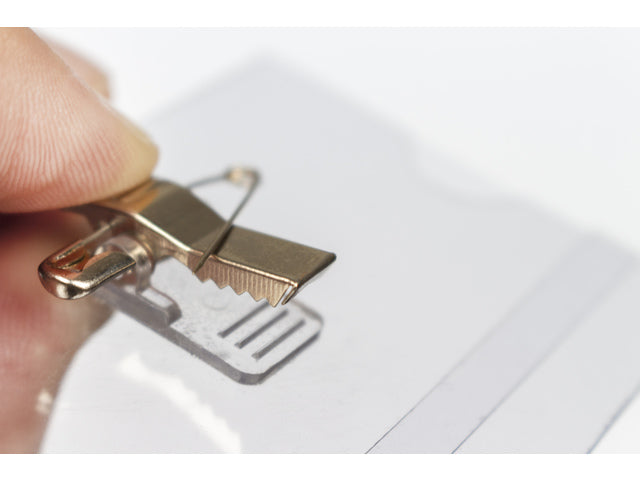 Naambadge Kangaro 60x90mm doos a 24 stuks met clip, speld en insteekkaartjes wit