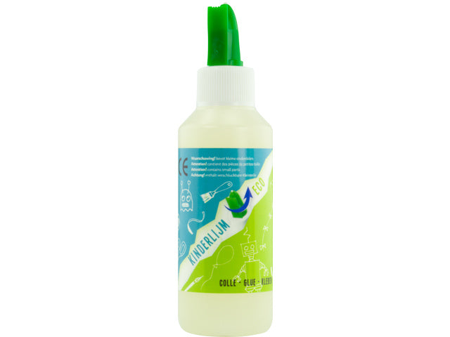 Kinderlijm Eco Kangaro 100 ml fles met lijmspatel groen
