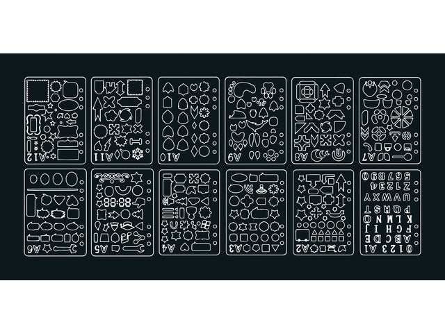Sjablonen Kangaro 12 Stück 15x21cm sortiert