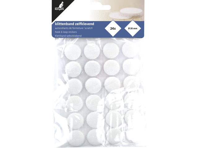 Klittenband Kangaro zelfklevend rond 20 mm 24 stuks
