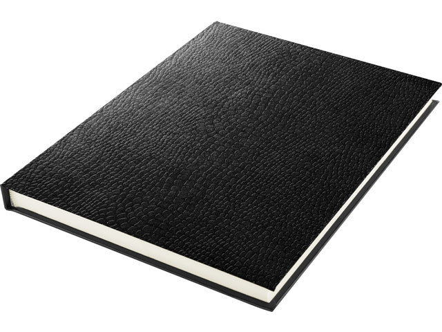 Schetsboek Kangaro A5 creme 120 grams blanco papier, 140 blz hard cover imprint slang, zwart