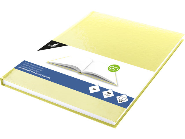 Dummyboek Kangaro A4 geel pastel harde kaft 80 blad blanco 100 gram