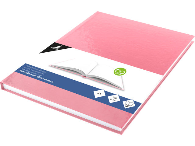 Dummyboek Kangaro A4 roze pastel harde kaft 80 blad blanco 100 gram