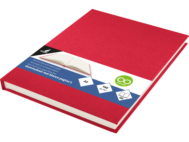 Dummybook Kangaro A5 weiß 80 Vel, roter Leinenkaft