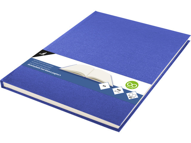 Dummybook Kangaro A4 weiß 80 Vel, blau Leinen kaft