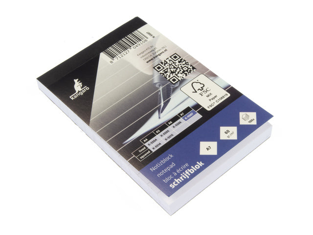 Schrijfblok Kangaro A7 lijn 60 gram 100 blad