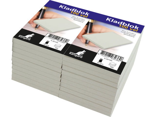 Kladblok Kangaro 6,75cm x 11,0cm 100 Vel, gekräuselt mit 20 Stück