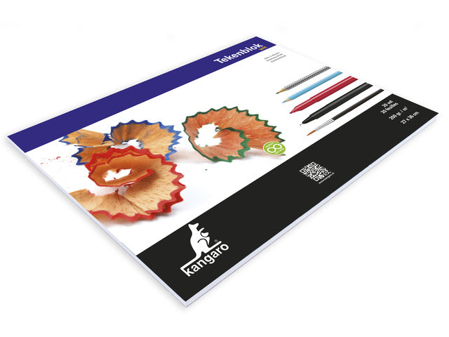 Tekenblok Kangaro 270x360mm 200 Gramm 20 Vel, weiß