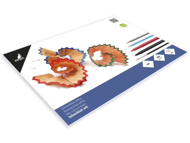 Tekenblok Kangaro 210x297mm 120 gram 20 vel, wit