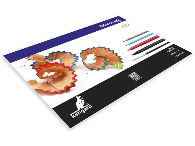 Tekenblok Kangaro 270x360mm 120 Gramm 20 Vel, weiß