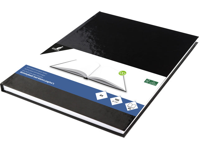 Dummyboek Kangaro A4 zwarte harde kaft 80 blad 100 grams blanco papier