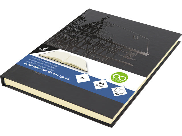 Dummyboek Kangaro A5 zwart hard dessin omslag 80 blad 140 grams crème papier