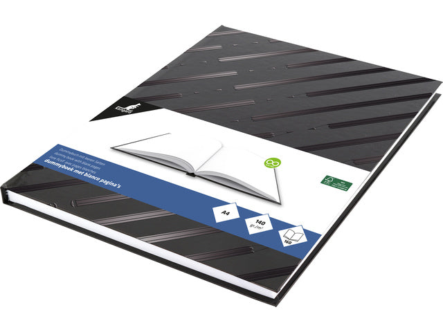 Dummyboek Kangaro A4 zwart hard dessin glanscover 80 blad 140 gram blanco