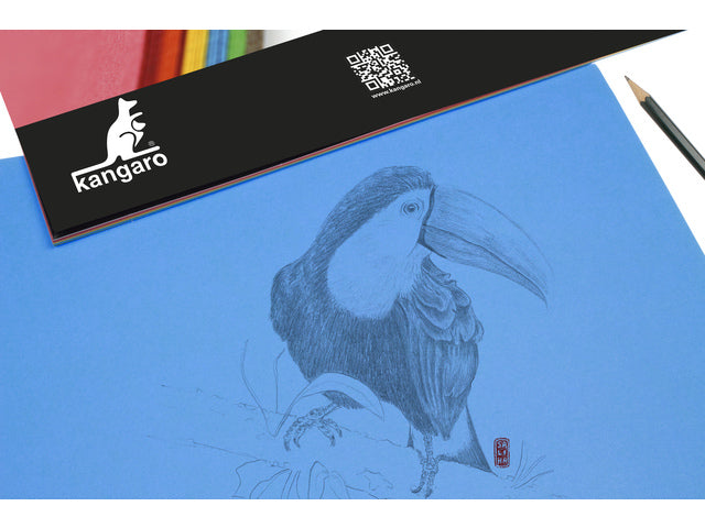 Tekenblok Kangaro A4+ (24x34,5cm) 110 gram 20 vel assorti