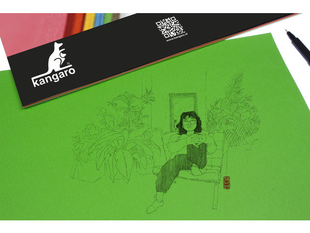 Tekenblok Kangaro A4+ (24x34,5cm) 110 gram 20 vel assorti