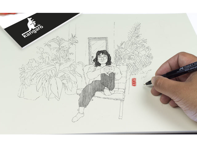 Tekenblok Kangaro A3 200 gram 20 vel chamois