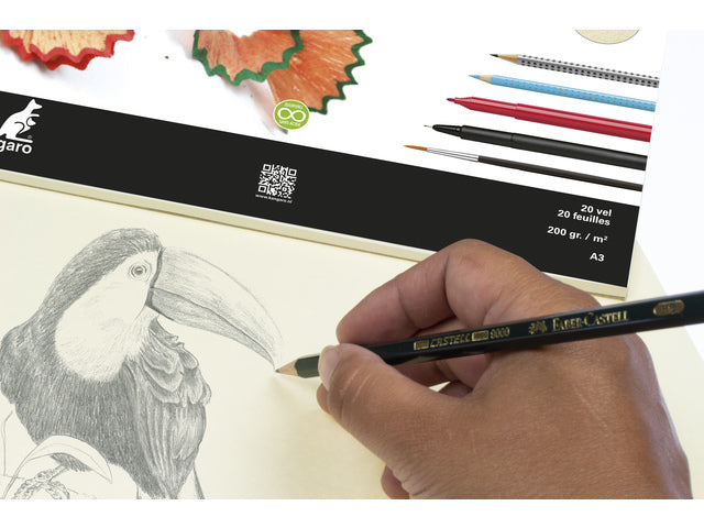 Tekenblok Kangaro A3 200 gram 20 vel chamois