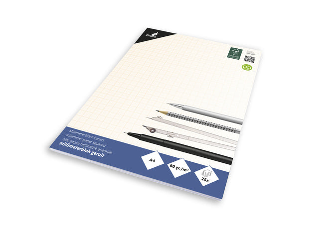 Millimeterblock Kangaro A4 Block mit 25 Vel