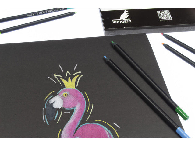 Tekenblok Kangaro A5 300 gram 50 vel zwart