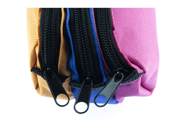 Etui Kangaro 3 vaks orange/blauw/fuchsia ca. 25x9x11cm