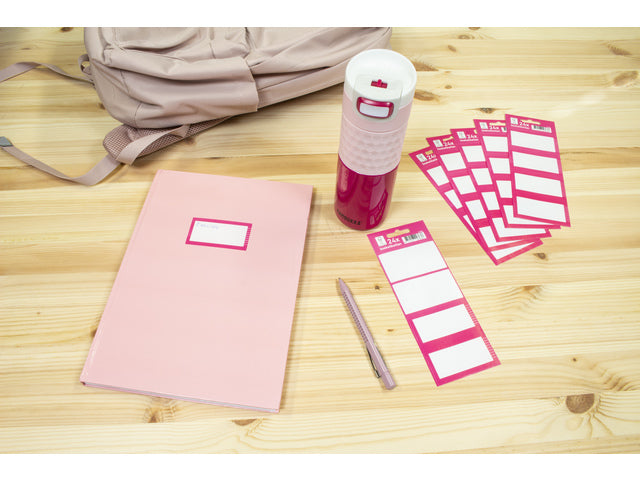 Boeketiket Kangaro 24 etiketten 6 vellen van 4 stuks roze