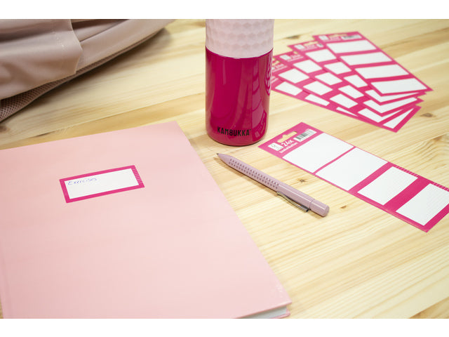 Boeketiket Kangaro 24 etiketten 6 vellen van 4 stuks roze
