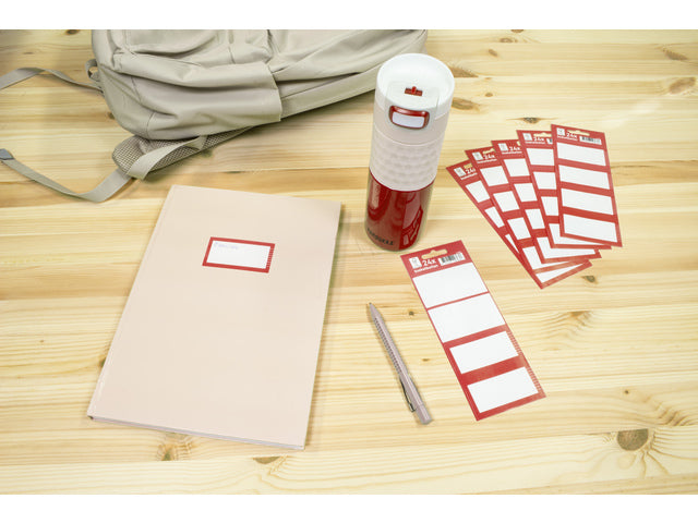 Boeketiket Kangaro 24 etiketten 6 vellen van 4 stuks rood