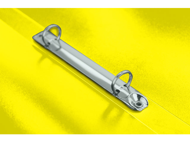 Ringband Kangaro 16 mm 2-ringen, A4 formaat. Vervaardigd van PP. Geel